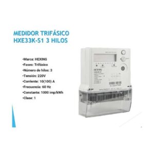 MEDIDOR TRIFASICO HXE33K-S1 3 HILOS
