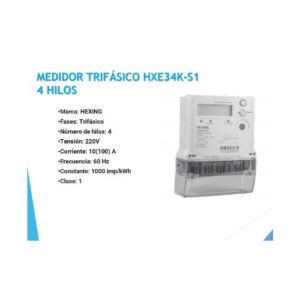 MEDIDOR TRIFASICO HXE34K-S1 4 HILOS